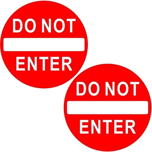 Outdoor/Indoor (2 Pack) 6" X 6" - Do Not Enter - Caution Warning Sign Vinyl Label Decal Sticker - for Home, Business Store, Shop, Cafe, Office, Restaurant - Back Adhesive Vinyl