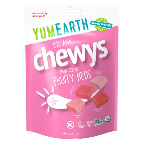 Image of YumEarth Organic Chewys Fruity Reds, 5oz Non GMO, Gluten Free, Vegan, Dye Free Candy - Allergen Friendly