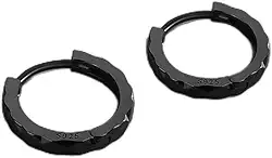 Brincos masculinos hip hop descolados modernos delicados argolas prateadas pretas brincos redondos brinco cirúrgico de aço inoxidável joia presente