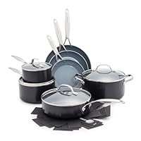 GreenPan Valencia Pro Hard Anodized Healthy Ceramic Nonstick 11 Piece Cookware Pots and Pans Set, PFAS-Free, Induction, Dishwasher Safe, Oven Safe, Gray,Grey
