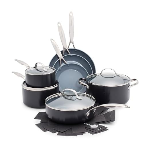 GreenPan Valencia Pro Hard Anodized 11 Piece Cookware Pots and Pans Set, Ceramic Nonstick PFAS-Free PFOA-Free Coating, Induction, Durable Frying Pans, Saucepans, Lids, Dishwasher & Oven Safe, Gray