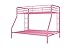 DHP Dusty Metal Bunk Bed with Secured Ladders, Twin/Full, Pink