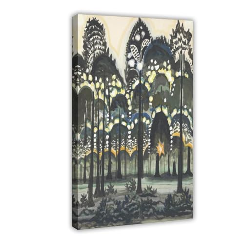 Impression sur toile forêt Charles Burchfield cadre suspendu décoration murale
