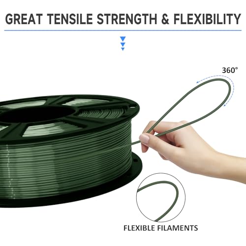 Image of GIANTARM 3D Printer Filament, Shiny Silk Green PLA Filament, 1Kg(2.2lbs) Spool, 1.75mm Dimension Accuracy + /- 0.03mm, 3D Printing Filament,Fit Most FDM Printer