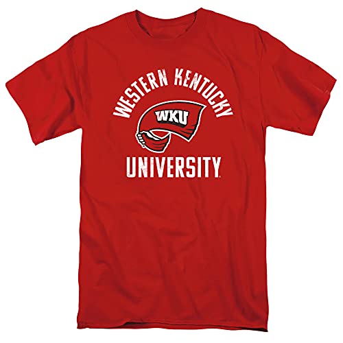Western Kentucky University Official Large Logo Short Sleeve Mens Cotton T-Shirt,Red, Medium