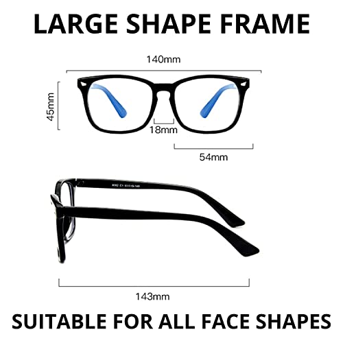 Image of IFLASH Blue Light Blocking Glasses Gaming Filter Transparent Square Eyeglasses for Eye Protection Men Women, Computer /Tablet /Laptop /Mobile /TV, Anti-blue & Anti eyestrain