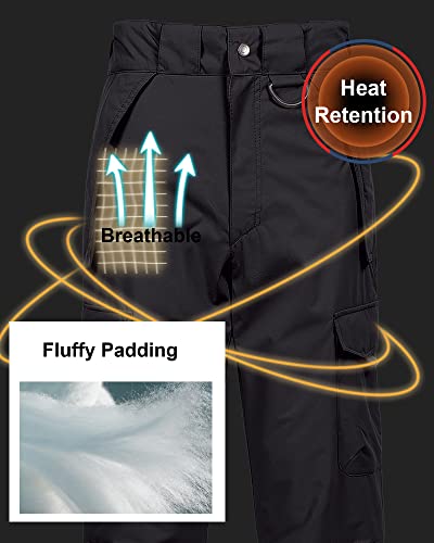 Creatmo Us Mens Bib Snow Pants Mountain Ski Athletic Fit Snowboarding Black L #TOP3