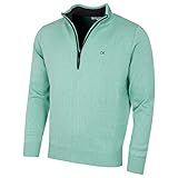 50% Baumwolle, 50% Acryl Calvin Klein Herren 1/2 Zip CK Golf Pullover - Salbei - S