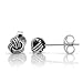 925 Oxidized Sterling Silver Tiny Love Knot 5 mm Post Stud Earrings