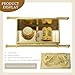 BRTAGG The Ark of The Covenant Historic Model Replica with Rod of Aaron/Manna/Ten Commandments, Gold Plated Religious Decorative Figurine Collectible Judaic Israel (1:10 Scale, 6.8