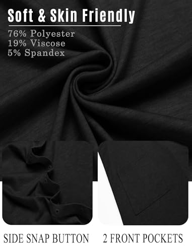 Deyeek Women's Post Shoulder Surgery dress Tear Away Short Sleeve Full Open Side Snap Adaptive Clothing with Pockets4