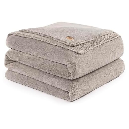 UGG Plush Full/Queen Blanket, Fleece Fluffy Blanket for Bed, Luxury Cozy Oversized Throw for Couch, Washable Hypoallergenic Bedding Queen Size, 90" x 90", Seal Grey (Whitecap)