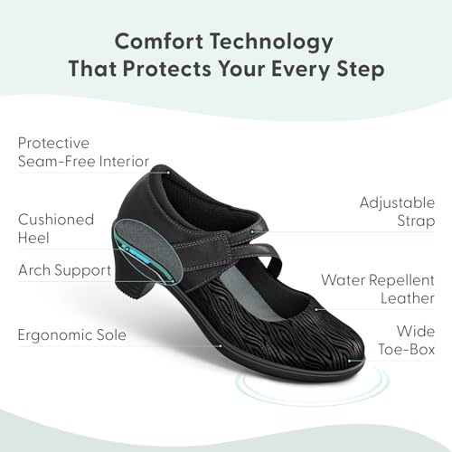 Orthofeet Women's Orthopedic Leather Ella Mary Jane Shoes3