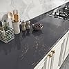 FunStick Grey and Gold Wallpaper Marble Self Adhesive Wallpapers Kitchen Black Grey Marble Sticky Back Plastic for Worktop Vinyl Table Covering Self Adhesive Black and Gold Wallpaper Bathroom 30CMx5M #5