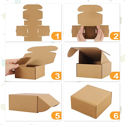 Eupako 6X4X3 Shipping Boxes Small Corrugated Cardboard Box - 25 Pack Brown Mailing Boxes For Packaging Small Business, Mailer Box #TOP2