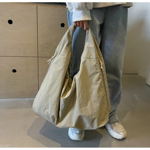 Image of Slouchy Nylon Hobo Bags Women Underarm Shoulder Bag Crescent Crossbody Purses Trendy Large Travel Beach Tote Handbag