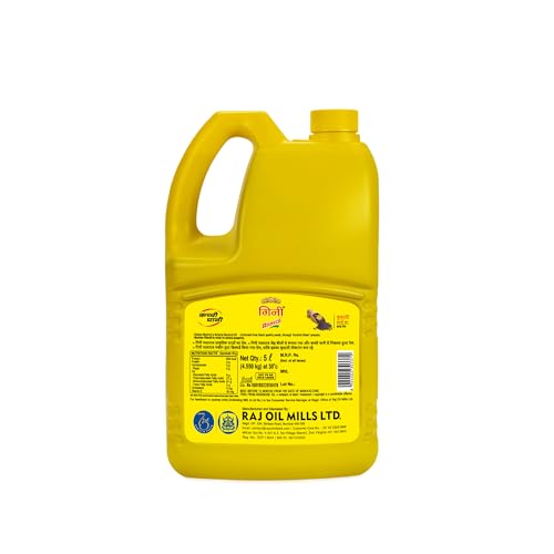 Image of Mustraj Kachi Ghani Mustard Oil 5L Jar | Pure Sarson Ka Tel | Cold Pressed Natural Oil | High Pungency & Rich Aroma | Ideal for Cooking, Frying, Tempering & Pickling | 100% Edible Oil