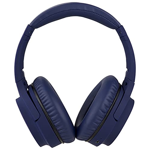 iLive Electronics Active Noise Cancellation Bluetooth Headphones, Adjustable Headband, Includes 3.5mm Audio Cable, Blue (IAHN40IND)