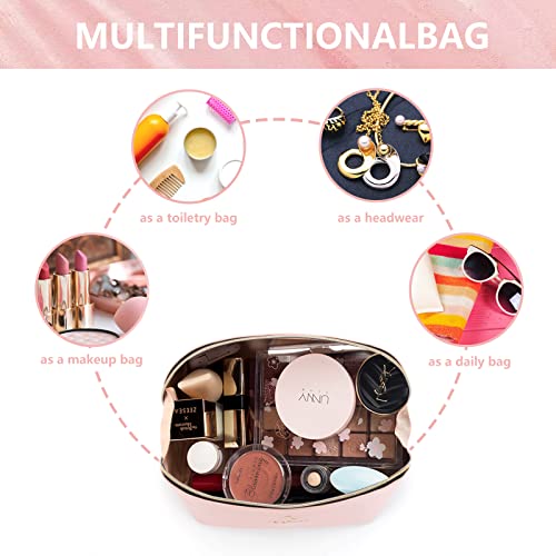 Keke Int'l Cosmetic Bags Portable Makeup Bag Opens Flat For Easy Access,Multifunctional Storage Makeup Bag For Woman (Light Pink) #TOP2