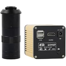 4K 1080P HDMI Digital Industrial Microscope Camera Measurement Electronic Magnifier U Disk Storage with Video Recorder & 100X C-Mount Lens
