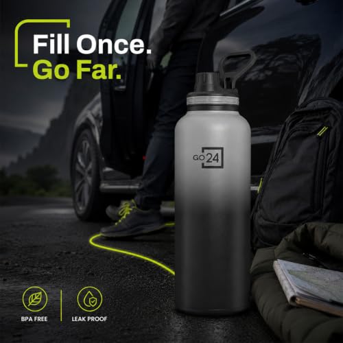 Image of Hydromax 2 Litre Single Wall Stainless Steel Water Bottle - Black | ISI Certified 304 Stainless Steel, BPA Free, Chugger Sipper Cap, Leakproof Lid, Loop Handle, Fridge Frendly
