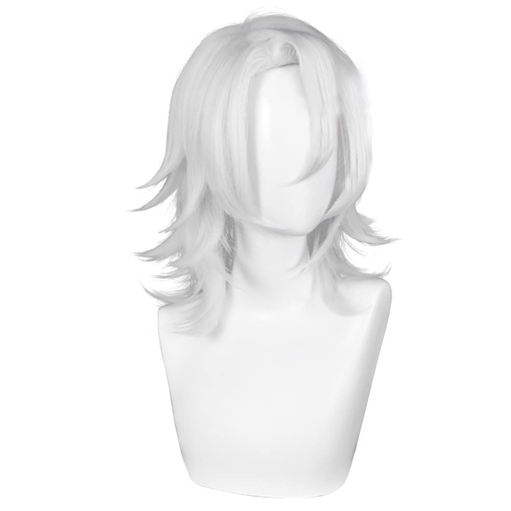 Uzui Tengen Cosplay wig silver white 40cm (silver white(Ponytail))