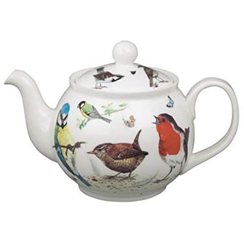 Roy Kirkham Garden Bird Traditional Ceramic Classic Teapot in White Finish