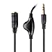 Conwork 2-Pack 3.5mm Male to Female Audio Extension Cable Stereo Headphone Cord with Volume Control 3Feet(Black)