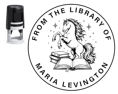 Personalized Horse Ex Libris Book Stamp