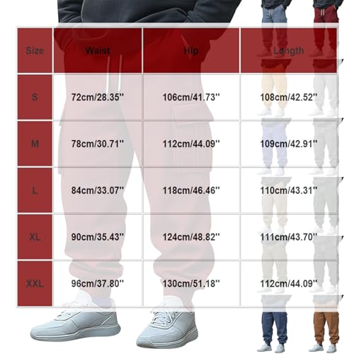 Cambkatl Men's Baggy Joggers Solid Color Casual Cargo Sweatpants Loose Elastic Waist Workout Lounge Pants with Pockets3