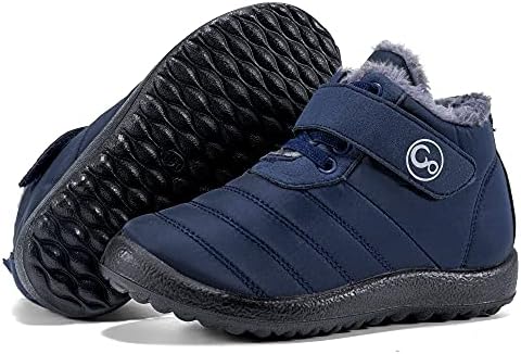Boys Girls Snow Boots Winter Boot Warm Fur Lined Toddler Shoes Comfortable Outdoor Slip On Walking Hiking Shoe For Little Kid