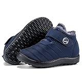 Ablanczoom Boys Girls Winter Snow Boots - Comfortable Warm Fur Lined Toddler Boot Outdoor Waterproof Slip On Walking Ankle Booties For Little Kid