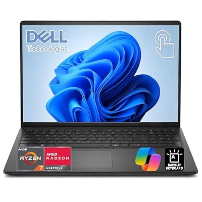 Dell 16-inch Business Laptop – AMD Ryzen 7 250 8-Core | Radeon 780M | 16 Tops AI NPU | 16" FHD+ Touch Display | Backlit Keyboard | Windows 11 Pro | Carbon Black | 32GB DDR5 | 2TB NVMe SSD
