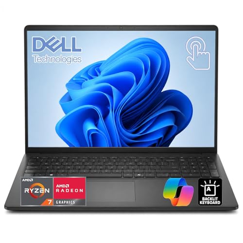Dell 16-inch Business Laptop – AMD Ryzen 7 250 8-Core | Radeon 780M | 16 Tops AI NPU | 16" FHD+ Touch Display | Backlit Keyboard | Windows 11 Pro | Carbon Black | 16GB DDR5 | 512GB NVMe SSD