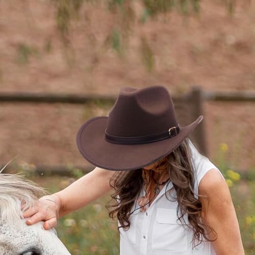 Image of Enakshi Western Cowboy Hat Cosplay Versatile for Women Men Casual Classic Panama Hat Coffee|Clothing, Shoes & Accessories | Mens Accessories | Hats