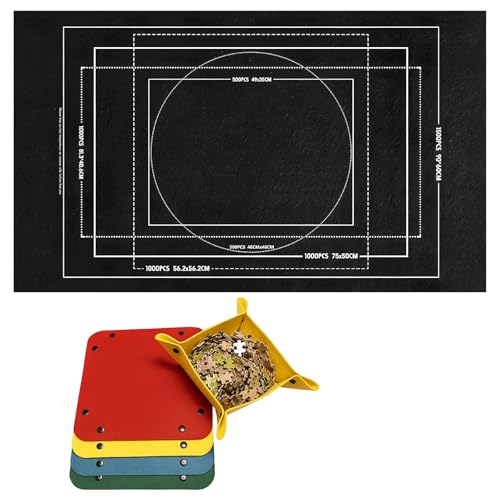Puzzlematte, Puzzelmatten Für Puzzle Bis 1000, Puzzle Matte Roll Für Bis Zu 1500 Teile, Tragbare Puzzlematte Mit 4 Sortierschalen, Praktisches Zubehör Zur Aufbewahrung Von Puzzles für 10,99 EUR (-50%) statt 19,99 EUR bei amazon.de Bild: Puzzlematte, Puzzelmatten Für Puzzle Bis 1000, Puzzle Matte Roll Für Bis Zu 1500 Teile, Tragbare Puzzlematte Mit 4 Sortierschalen, Praktisches Zubehör Zur Aufbewahrung Von Puzzles für 10,99 EUR (-50%) statt 19,99 EUR bei amazon.de