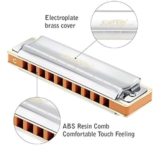 East top Harmonica adulte diatonique en Do 20 tons T008S avec couverture d’argent, Harmonica Blues Diatonique… - Les Beatles, Paul McCartney, John Lennon, RIngo Starr, George Harrison East top Harmonica adulte diatonique en Do 20 tons T008S avec couverture d'argent, Harmonica Blues Diatonique… – Image 2