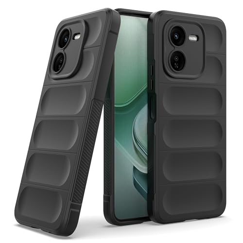 Image of amazon basics Back Case Cover for iQOO Z9x 5G | Compatible for iQOO Z9x 5G Back Cover | Liquid Silicon Magic Case with Camera Protection | Black