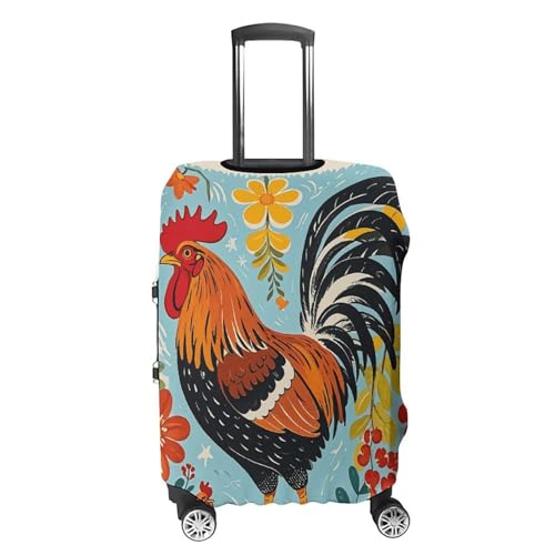 Travel Luggage Cover Elastic Suitcase Protector Anti-Scratch Washable Rooster And Chicken Print Luggage Sleeve Tsa Approved Carry on Covers Baggage Cover Fits 18-32 Inch Luggages4
