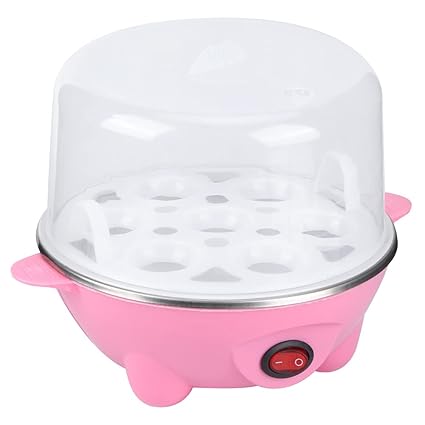 Egg Boiler, Convenient Operation Multi?Function Mini Egg Cooker for Steam Eggs for Egg Custard for Poached Eggs(Single Layer Pink)