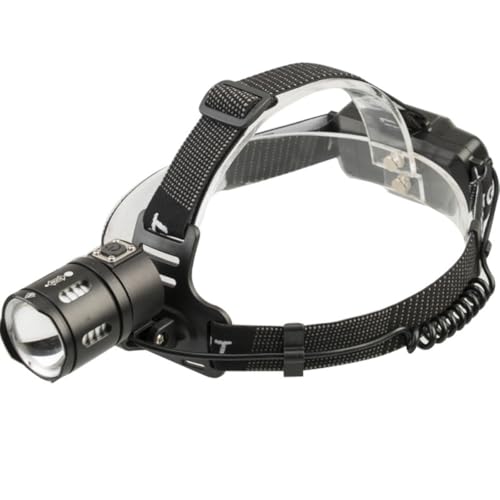 Linterna frontal de aluminio zoom BESTonZON con luz fuerte de larga distancia para camping
