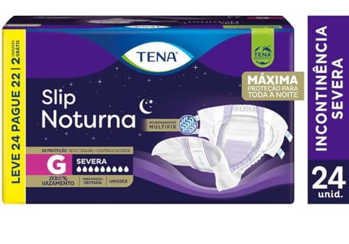 Tena Slip Noturna, Fralda Geriátrica para Incontinência Urinária, G - Leve 24 Pague 22 unidades