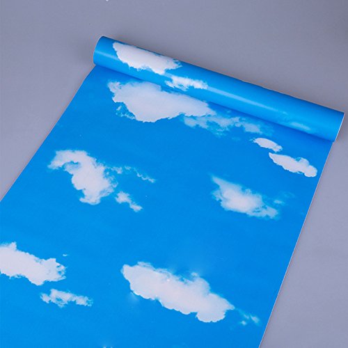 Yifely Blue Sky White Clound Shelf Liner Paper Self Adhesive Vinyl Wallpaper For Bedroom Living Room 17X118 Inch #TOP14
