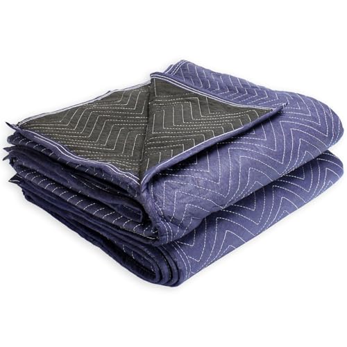 PackRite Moving Blankets Extra Large 72\" x 80\" Quilted Heavy Duty Furniture Pads Packing Blankets, 2 Pack