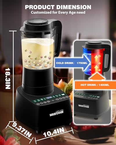 Wantjoin KT-77M 60 Oz Hot & Cold Countertop Cooking Blender, 24000Rpm High-Speed Blender thumb #5