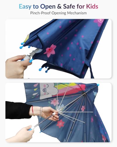 Image of Destinio Umbrella for Kids; Stylish & Cute, Child Safe, 100% Waterproof; Kids Umbrella for Girls, Boys and Baby
