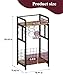 Ansionsol 3-Tier Wine Rack Freestanding Floor with Wood Top, Liquor Stand with Wine Bottle Holder, Corner Wine Bar Table for Small Space, Metal Whiskey Shlef for Kitchen, Cellar, Living Room, Black
