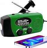 iRonsnow Solar Emergency Hand Crank Weather Radio, Portable Self Powered NOAA AM/FM Radios with SOS Alarm LED Flashlight 5000mAh Smart Phone USB Charger for Camping (Green)