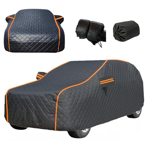 Padded Anti-Hail Full Car Cover for L exus UX250H Hail Protection Car Covers for Outside Storage Snow Rain Sun UV Protection,with Storage Bag,Reflective Strips,Black-CT