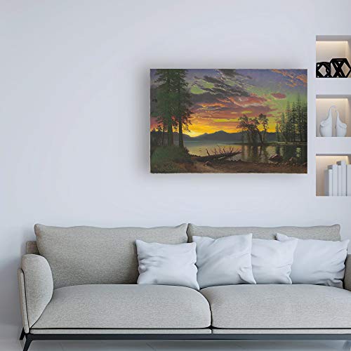 Trademark Fine Art Twilight, Lake Tahoe, 1870s by Albert Bierstadt, 22x32 by Trademark Fine Art - Used condition - Image 3